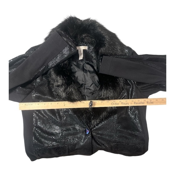 Chico’s Faux Fur Lined Suede Metallic Blazer Size 2 RA1 - Picture 4 of 4